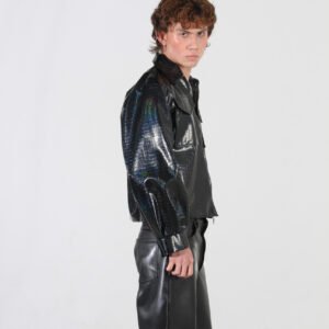 Chaqueta Sintética Efecto Cocodrilo
