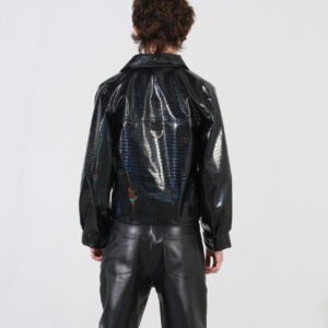 Chaqueta Sintética Efecto Cocodrilo