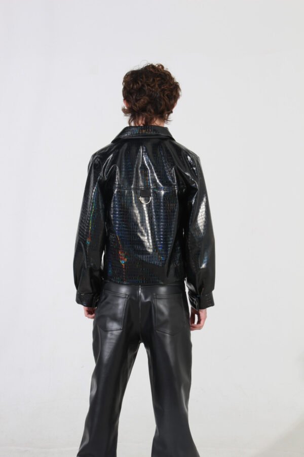 Chaqueta Sintética Efecto Cocodrilo