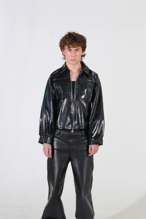 Chaqueta Sintética Efecto Cocodrilo